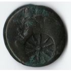 Пантикапей Тетрахалк  ЛС - Голова Сатира влево. Надчекан в виде звезды IV-III век до Н.Э.