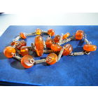 Авторская работа. Колье и перстень. Янтарь, мельхиор. 50 годы СССР.