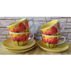 4 чашки и 3 блюдца для чаепития.