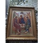 Икона Троица в киоте золочение 28/24