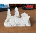 Статуэтка Мишки в лесу. Уэлен. Кость. Клык моржа. СССР