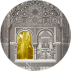 RARE Палау 10 долларов 2015г. Тиффани "Tiffany Art: Стиль Насридов. Nasrid Style". Монета в капсуле; подарочном футляре; сертификат; коробка. СЕРЕБРО 62,20гр.(2 oz).