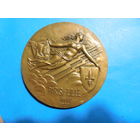 Бронзовая медаль "В память электрификации железной дороги Париж-Лилль" 1959 г, Франция