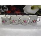 С 1 рубля!!! Чайный сервиз-Сахарница, Молочник Чашки. Чехословакия. Винтаж, фарфор.