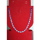 Синие, пластиковые бусы, двойная длина 20,5 см.