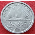 Сен - Пьер и Микелон. 2 франка 1948 года KM#2  "Корабль Либертина"  Тираж: 300.000 шт