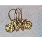 С рубля без мц. серьги детские "цветочки". Звезда925пр. около грамма. дл 2.5см с ушком.