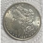 Монета 1 доллар США. 1887 год. Доллар Моргана