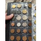 Альбом с монетами,евро,билоны(5шт)и не только,с рубля+ сам альбом