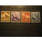 Марки - Германия, третий рейх, пейзажи, виды, архитектура, часы, 4 шт.