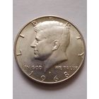 США 50 центов 1968 г.D UNC,серебро 400 пробы.