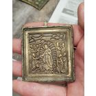 Старинная плашка сошествие Христа в ад,19 век