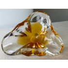 Вазочка для мелочей цветное стекло 5х13см Чехия