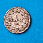 1 крейцер(1861г.)Герцогство Нассау.Германия. Сохран! Расспродажа!