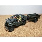 Jeep CJ - 2A Willys с прицепом и фигурками (Cararama)