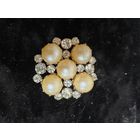 Брошь Чехословакия СССР со вставками под жемчуг