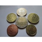 Набор евро монет Франция 2002 г. (5, 10, 20, 50 евроцентов, 1, 2 евро)