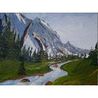 Картина маслом "В горах". Мастихин, холст  40х30 см