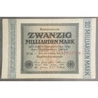 Банкнота 20 миллиардов марок 1922 год. Веймарская республика.
