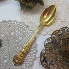 Изящная ложка СТОЛОВАЯ, около 1860г. Франция. СЕРЕБРО В ЗОЛОТЕ с 1 рубля