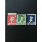 Польша 1944 Полная серия марок "Польские полководцы и борцы за свободу" (чистые*, марка номиналом 50gr внизу имеет перегиб) Mi.380С-382С каталог 220.00 евро
