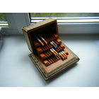 Сигаретница на 40 сигарет. СТАРЫЙ ВОСТОК. Мозаика : Слоновая кость. Натуральный Перламутр. Бронза. Дерево. Очень сложная работа ( много элементов на 1 квадратный см. ).