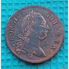 Британская губерния Ирландия 1 пени 1774 года. Король Георгий III.