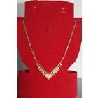 Металлическое колье со стеклянными вставками, двойная длина 20,5 см.