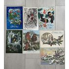 Открытки новогодние СССР птицы