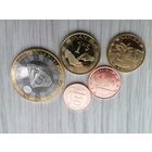 Намибия 5 монет чек. блеск с рубля