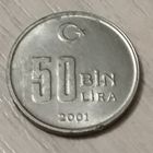 Турция 50000 лир 2001г.