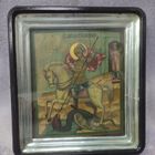 Икона св Георгий Победоносец в киоте, 19 век, размер иконы 30-35, размер с киотом 40-45,