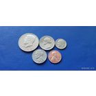 Сборка 50,25,10,5 и 1 центы 1973 год  США (Состояние на фото,редкий год)