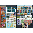 Фауна и флора 2 - полные серии - 55+ марок и 1 блок - MNH, сцепка Аджмана со сгибом, 10 марок с пожелтением клея. #O-W-128-E-1