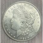 Монета 1 доллар 1921 год. США. Доллар Моргана. Монетный двор Филадельфия