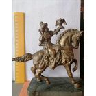 Статуэтка бронзовая Охотница с соколом на коне тяжелая