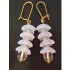 Серьги натуральный оникс, позолоченные. 70-е годы.  Длина общая 4,2 см.