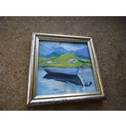 Картина - миниатюра . Пейзаж . Подписная