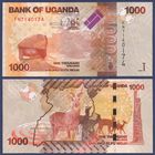 Уганда, 1000 шиллингов 2022 г, P-49 (FN, антилопа), UNC