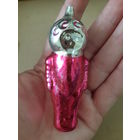 Игрушка ёлочная Космонавт, стекло. СССР