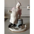 Статуэтка повар и кот ЛФЗ с старым клеймом до 1960 года