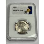 5 злотых 1933 MS62 HHP. R4