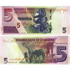 Зимбабве 5 долларов 2019 год UNC