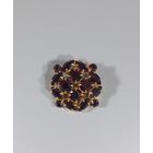 Брошь винтаж гранатовое стекло