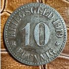 Монета 10 пфеннигов 1919 год. Кассель. Веймарская республика.