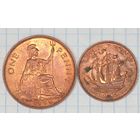 С 1 РУБЛЯ! ЛОТ 2 МОНЕТЫ БРИТАНИИ 1 ПЕННИ, 1/2 ПЕННИ 1948 1943 КОРАБЛЬ БРИТАНИЯ