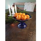 Ваза на ножке кобальт с золотом для конфет или фруктов Bareuther Waldsassen Bavaria echt Cobalt, Германия