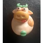 Брошка Корова полимерная глина 3 см.