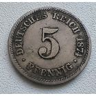 Германия 5 пфеннигов, 1874 А  2-1-3