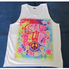 IBIZA Майка Новая Белая без рукавов Разноцветный Принт Ибица глубокая пройма